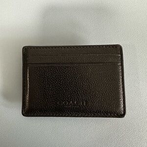 Coach Dark Brown Leather Card Holder